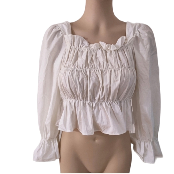 OAK + FORT Tops - White Oak + Fort Blouse Size Small